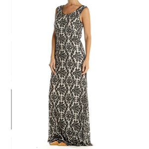 NWT Chelsea & Violet Czarina Maryshka Maxi  Dress Ivory Black Size Medium